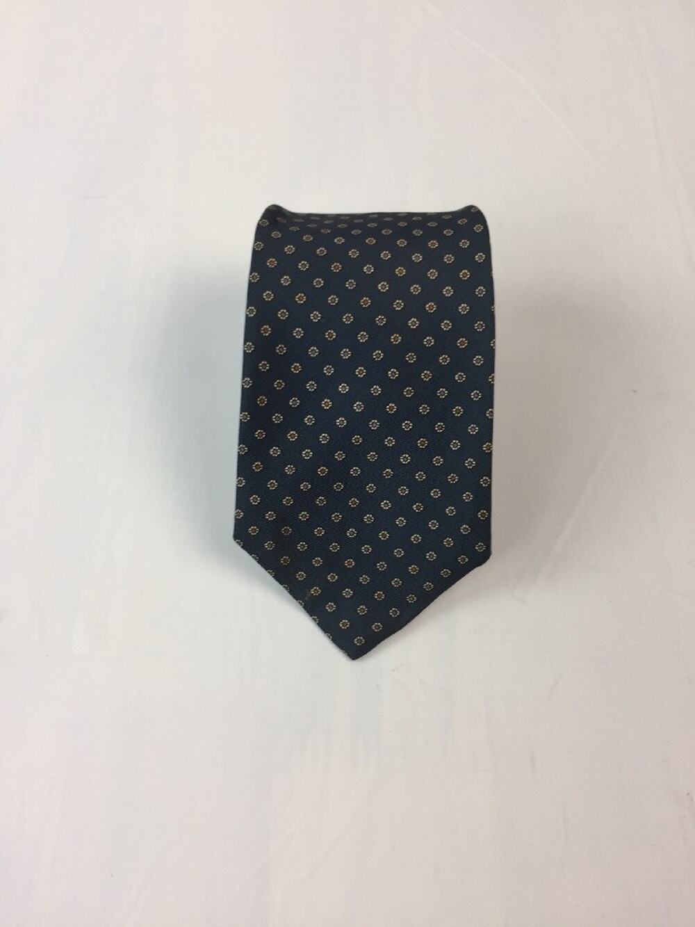 John A. Brown Imported Italian 100% Short Silk Tie Blue